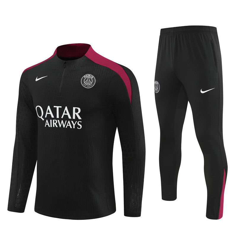 Conjunto Treino PSG 24/25 - Versão Jogador - Preto e bordo
