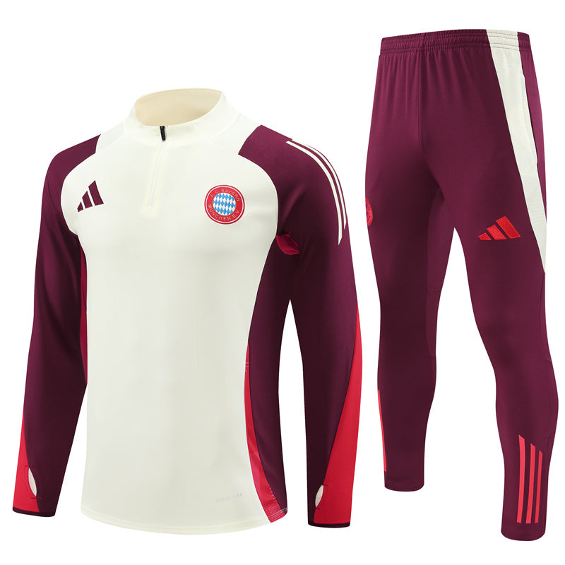 Conjunto Treino Bayern de Munique 24/25 - Branco e bordo