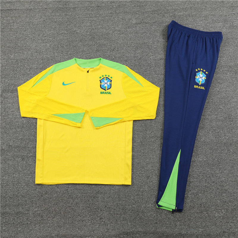 Conjunto Treino Brasil 24/25 - Versão Jogador - Amarelo e azul
