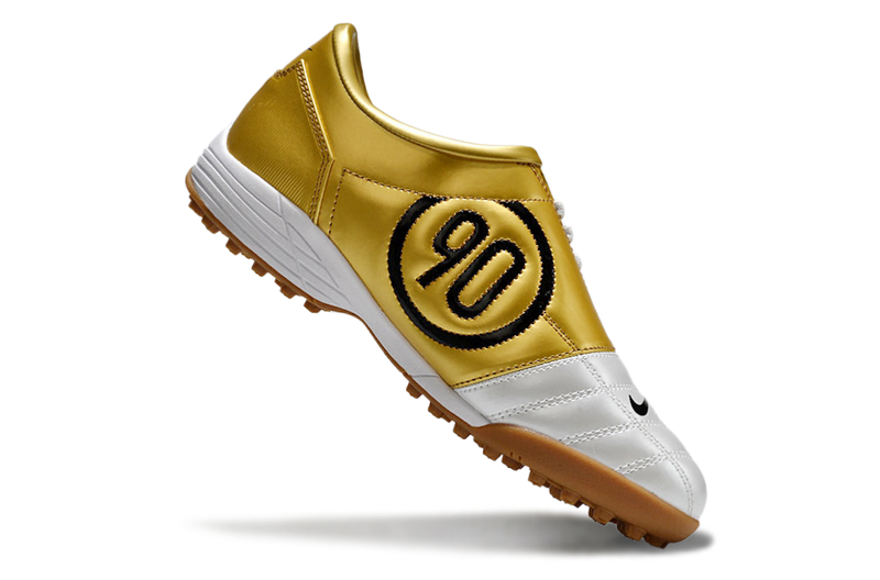 Chuteira Society Nike Total90 III - Branca/Dourada