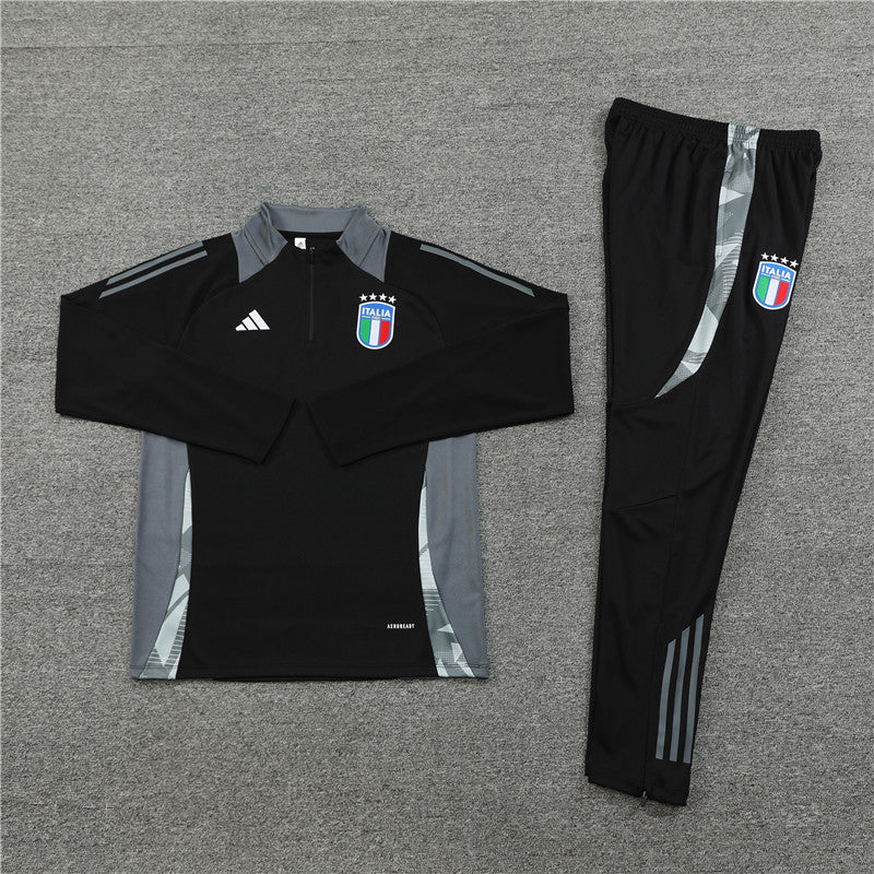 Conjunto Treino Itália 24/25 - Preto e cinza