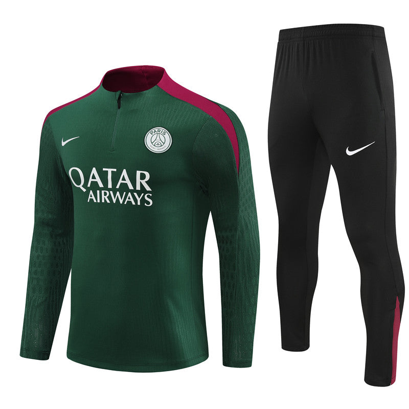 Conjunto Treino PSG 24/25 - Versão Jogador - Verde e preto