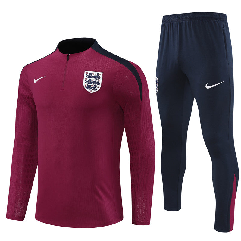 Conjunto Treino Inglaterra 24/25 - Versão Jogador - Bordo e azul marinho