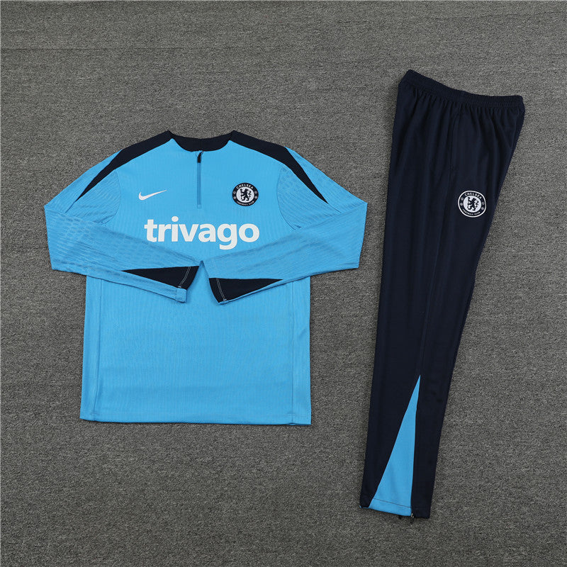 Conjunto Treino Chelsea 24/25 - Versão Jogador - Azul claro e marinho