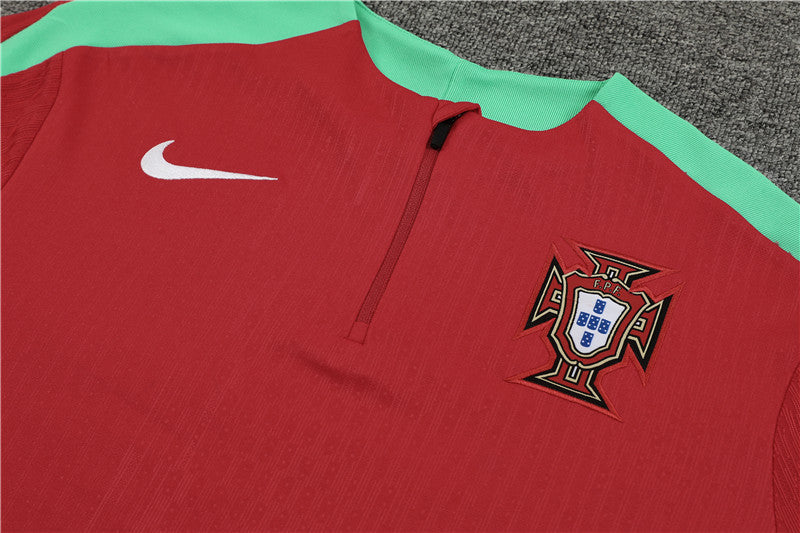 Conjunto Treino Portugal 24/25 - Versão Jogador - Vermelho e preto