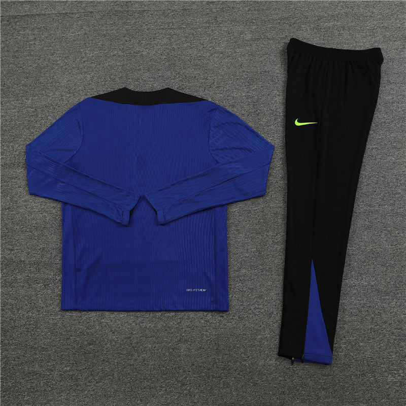 Conjunto Treino Barcelona 24/25 - Versão Jogador - Azul e preto