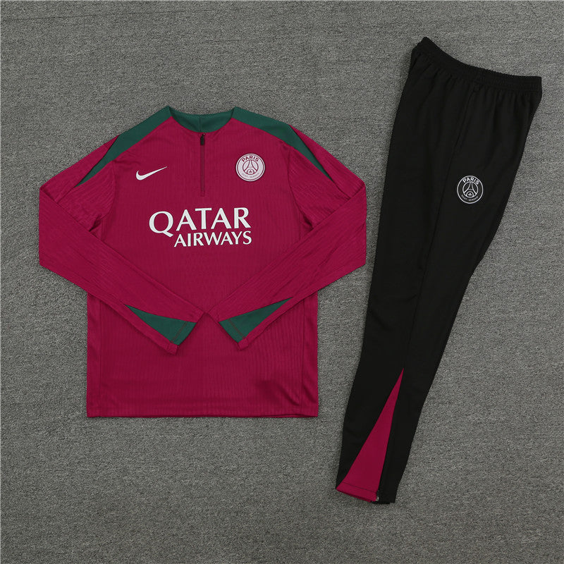 Conjunto Treino PSG 24/25 - Versão Jogador - Bordo e preto