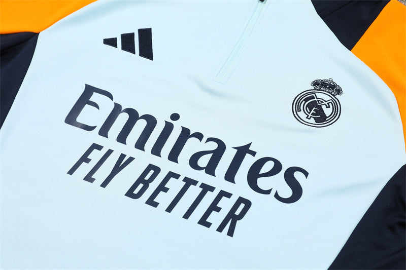 Conjunto Treino Real Madrid 24/25 - Branco e laranja