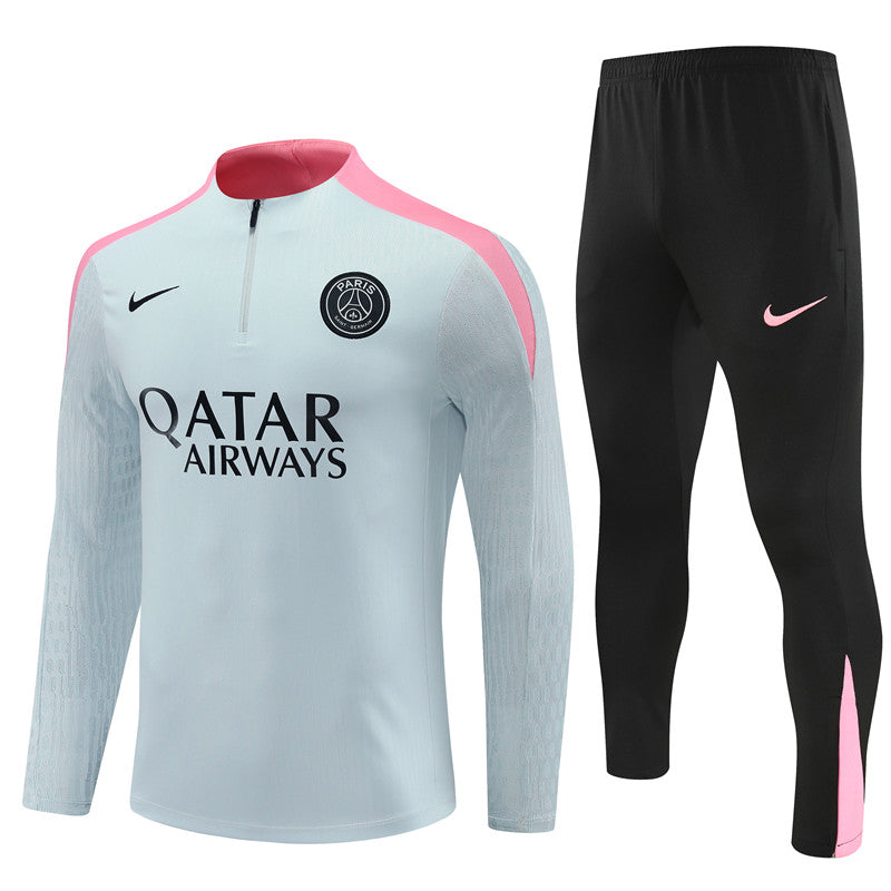 Conjunto Treino PSG 24/25 - Versão Jogador - Cinza, rosa e preto