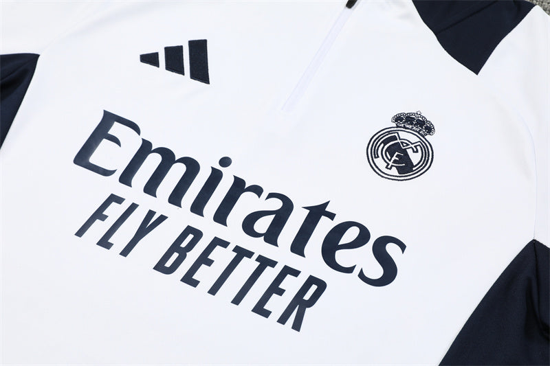 Conjunto Treino Real Madrid 24/25 - Branco e azul