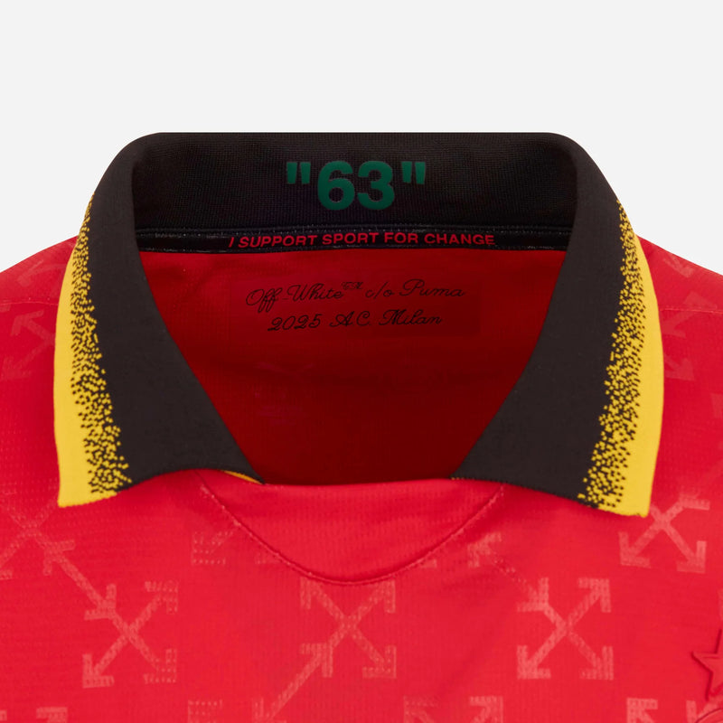 Camisa AC Milan X Off-White 4ª 2025 Edição Limitada "Red" - Torcedor - Lançamento