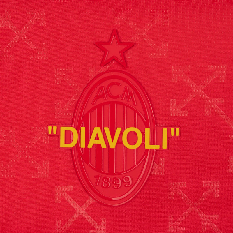 Camisa AC Milan X Off-White 4ª 2025 Edição Limitada "Red" - Torcedor - Lançamento