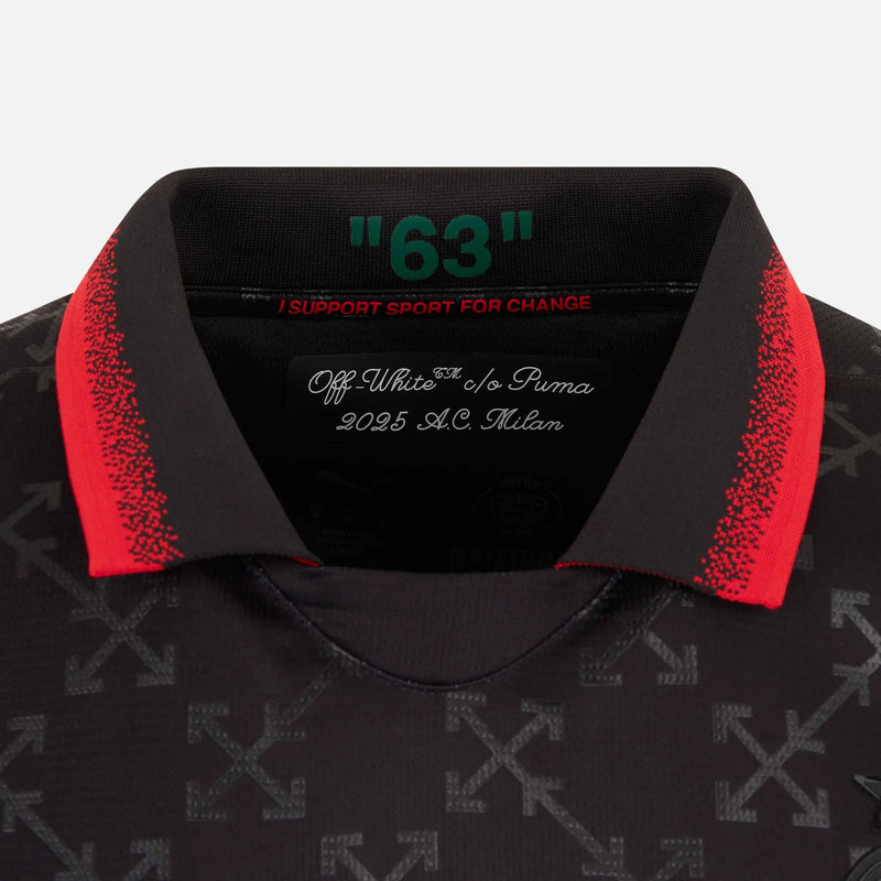 Camisa AC Milan X Off-White 4ª 2025 Edição Limitada "Black" - Torcedor - Lançamento