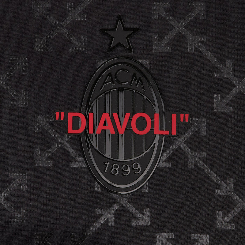 Camisa AC Milan X Off-White 4ª 2025 Edição Limitada "Black" - Torcedor - Lançamento