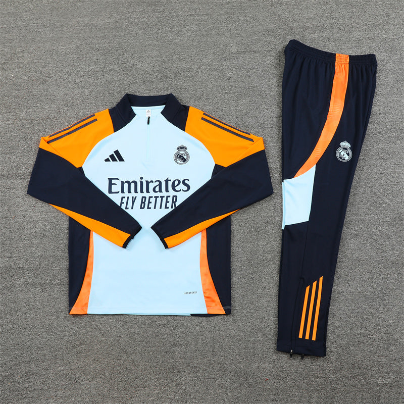 Conjunto Treino Real Madrid 24/25 - Branco e laranja