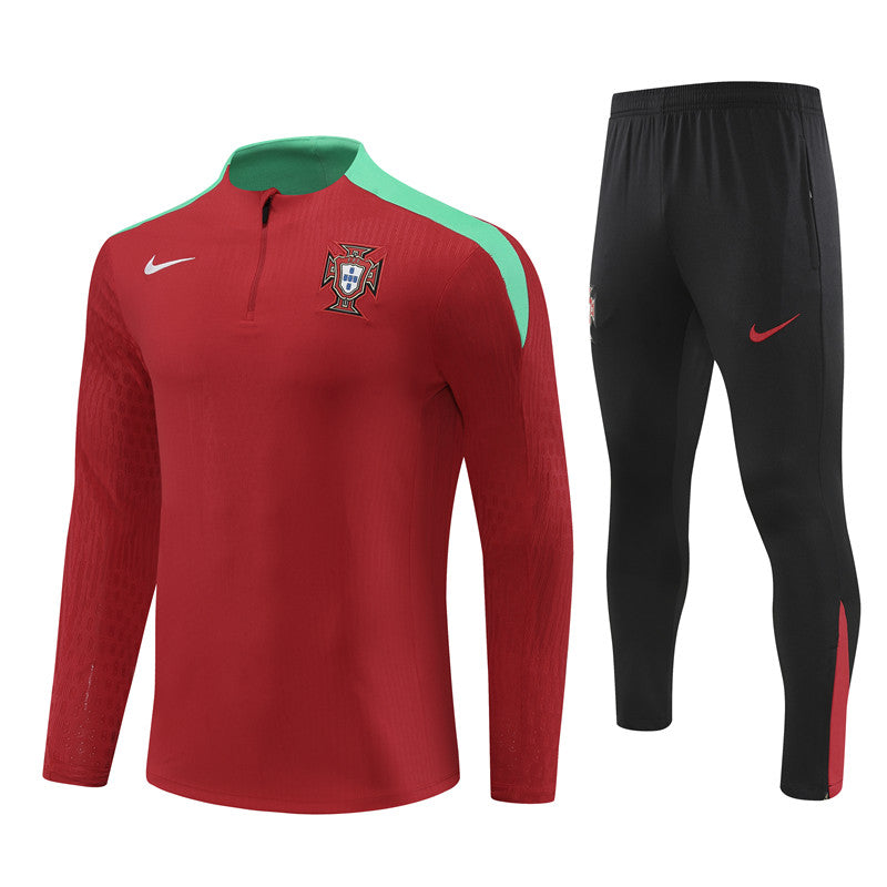 Conjunto Treino Portugal 24/25 - Versão Jogador - Vermelho e preto