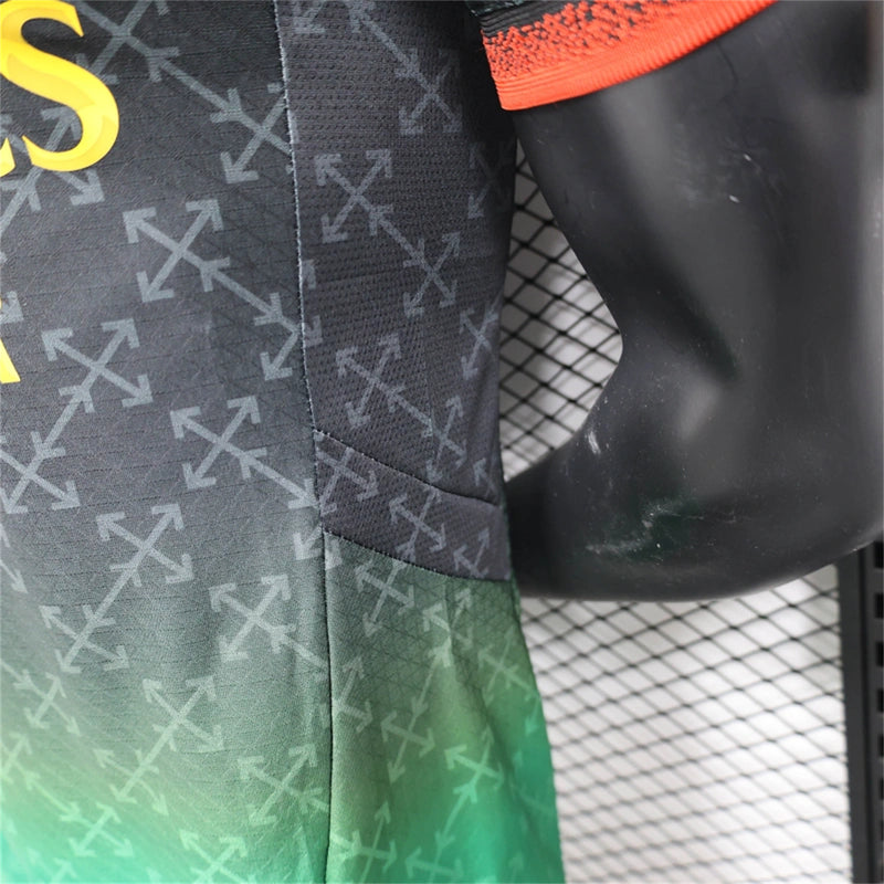 Camisa AC Milan X Off-White 4ª 2025 Edição Limitada "Black" - Jogador - Lançamento