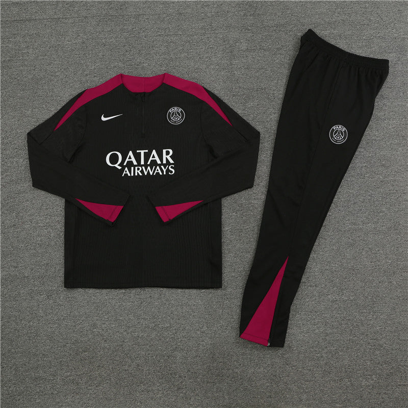 Conjunto Treino PSG 24/25 - Versão Jogador - Preto e bordo