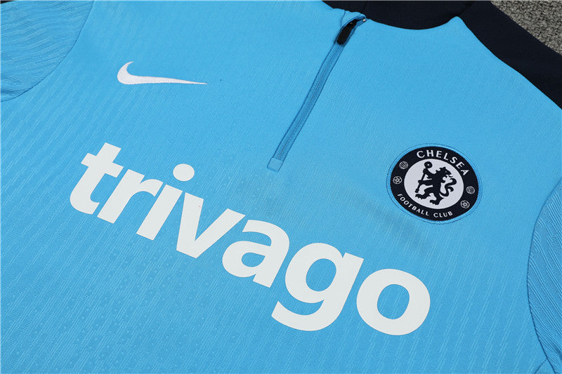 Conjunto Treino Chelsea 24/25 - Versão Jogador - Azul claro e marinho