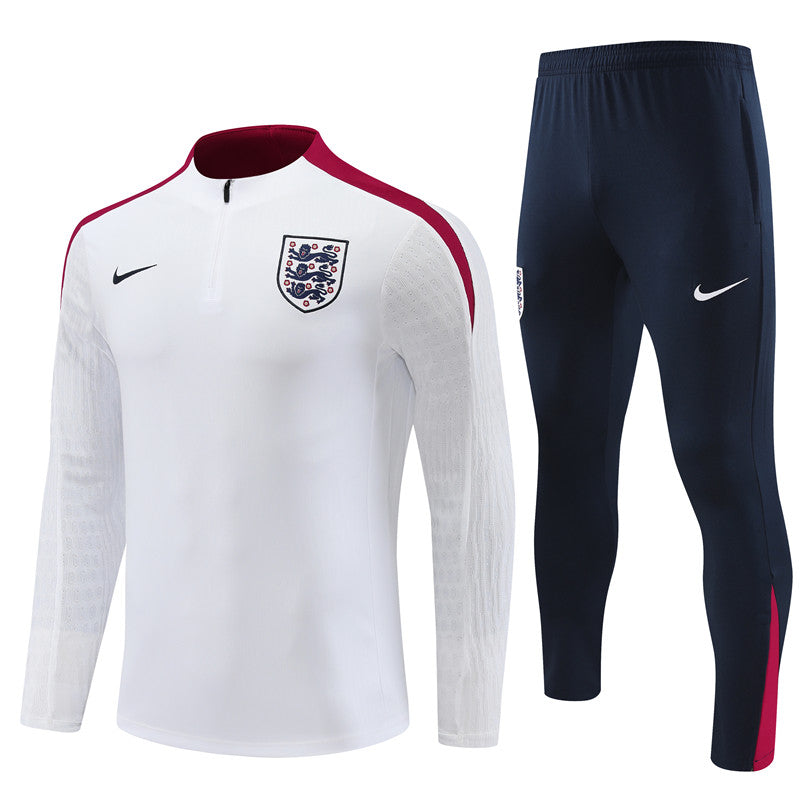 Conjunto Treino Inglaterra 24/25 - Versão Jogador - Branco e azul marinho