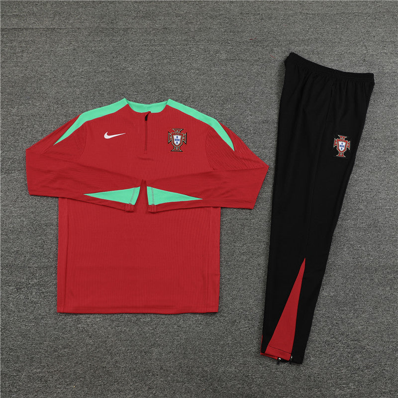 Conjunto Treino Portugal 24/25 - Versão Jogador - Vermelho e preto