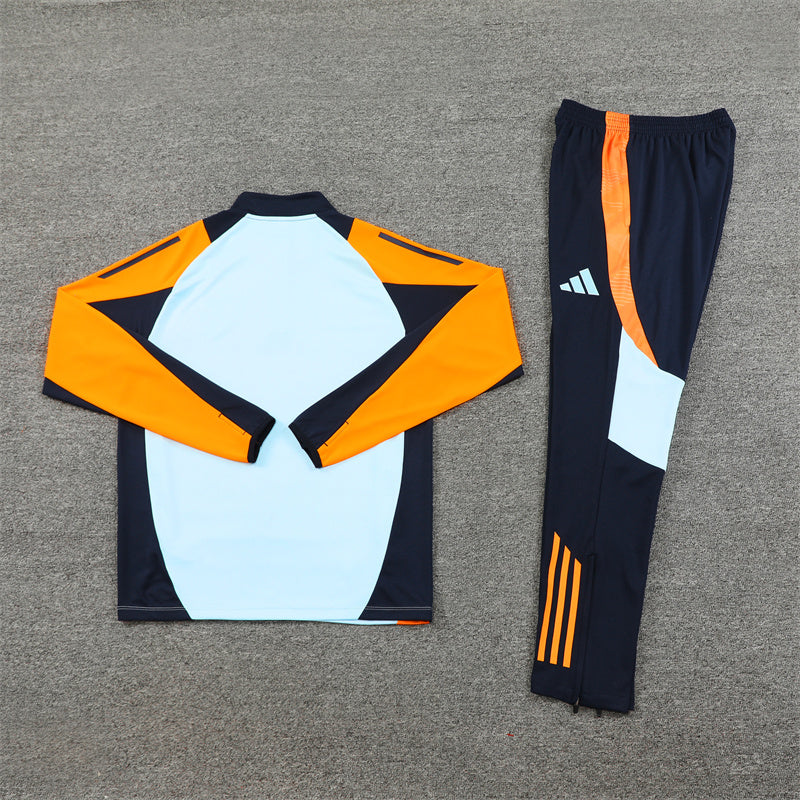 Conjunto Treino Real Madrid 24/25 - Branco e laranja
