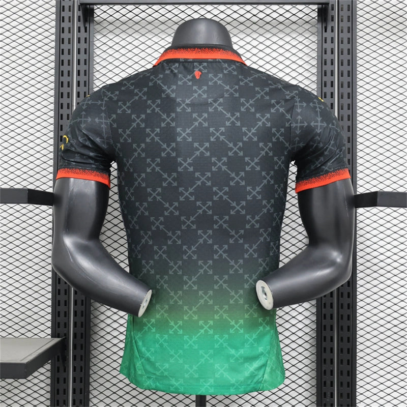 Camisa AC Milan X Off-White 4ª 2025 Edição Limitada "Black" - Jogador - Lançamento