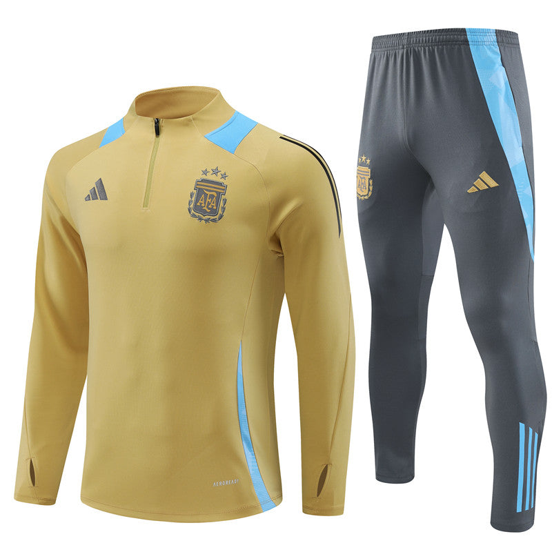 Conjunto Treino Argentina 24/25 - Dourado e cinza