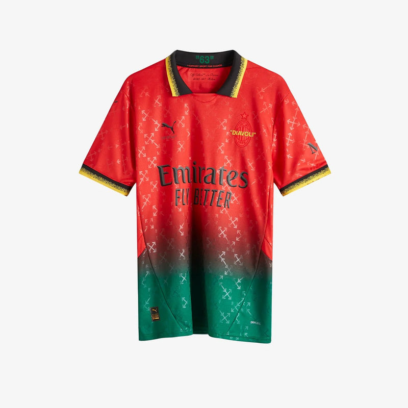 Camisa AC Milan X Off-White 4ª 2025 Edição Limitada "Red" - Torcedor - Lançamento
