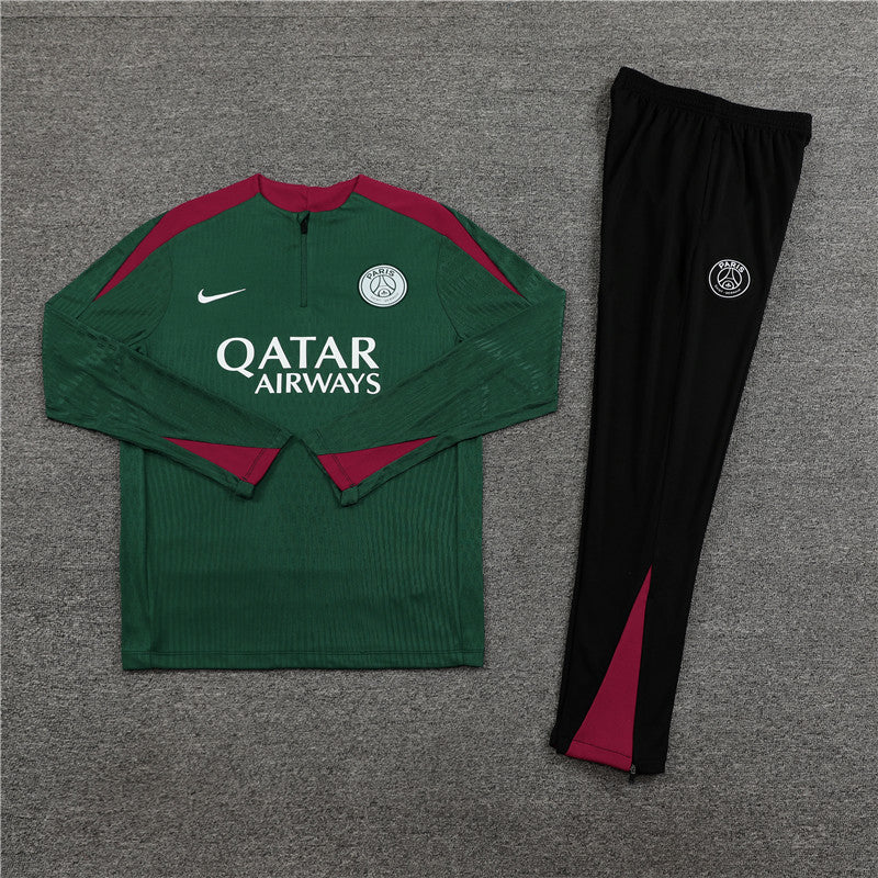 Conjunto Treino PSG 24/25 - Versão Jogador - Verde e preto