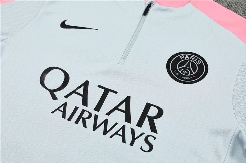 Conjunto Treino PSG 24/25 - Versão Jogador - Cinza, rosa e preto