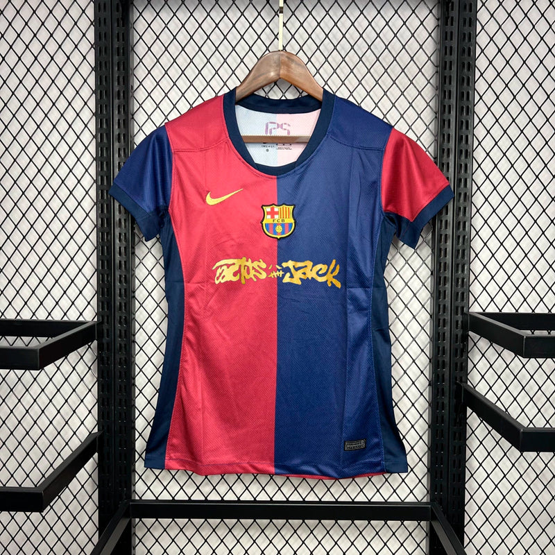 Camisa Barcelona Titular x "Travis Scott" - Versão Feminina