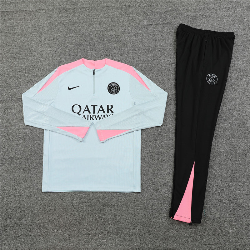 Conjunto Treino PSG 24/25 - Versão Jogador - Cinza, rosa e preto