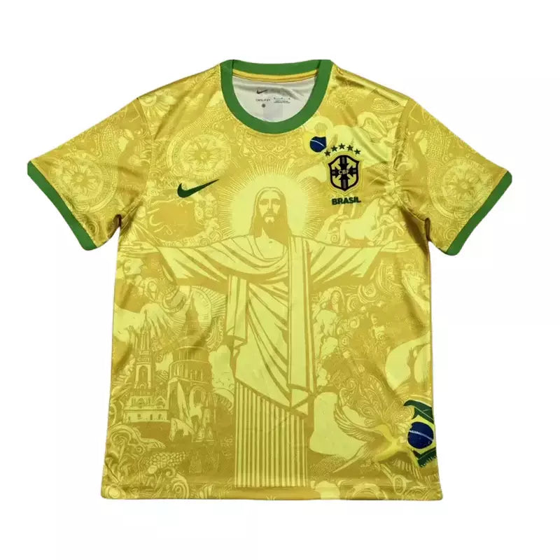 Camisa Brasil Cristo Redentor Amarela - Torcedor Masculina