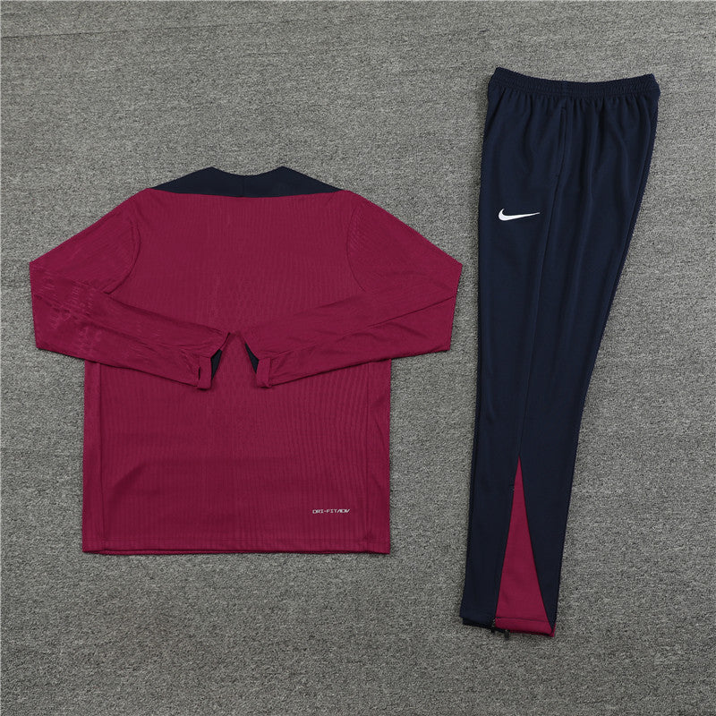 Conjunto Treino Inglaterra 24/25 - Versão Jogador - Bordo e azul marinho