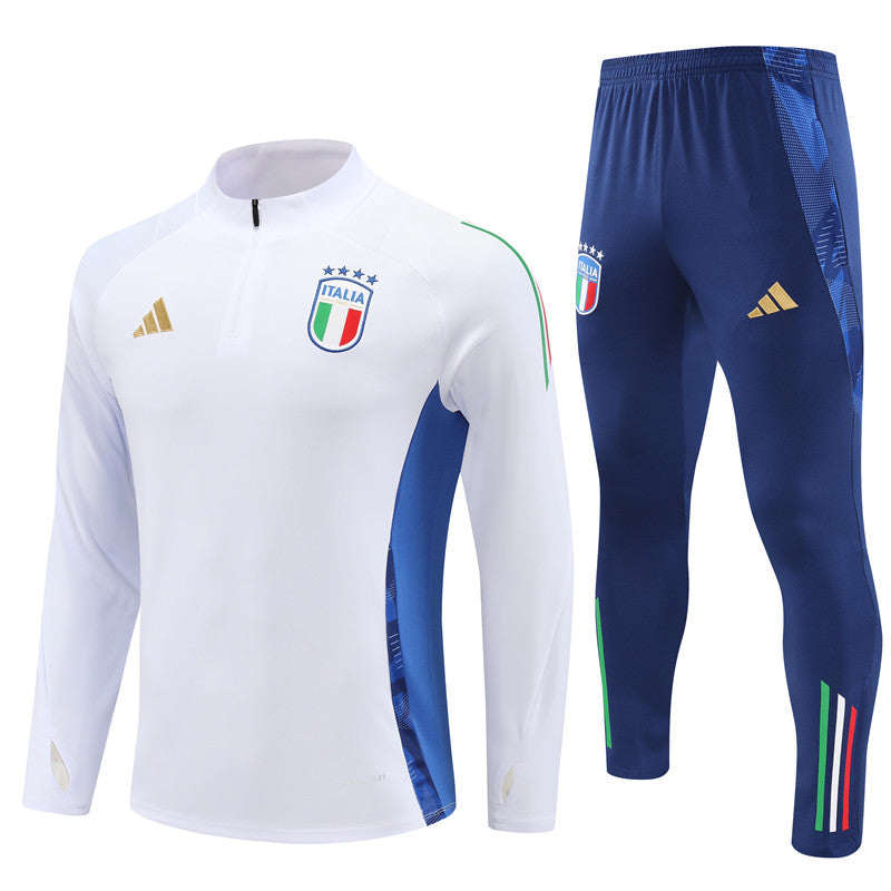 Conjunto Treino Itália 24/25 - Branco e azul
