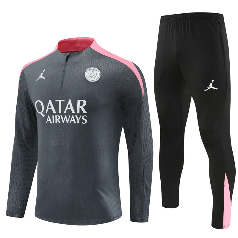 Conjunto Treino PSG 24/25 - Versão Jogador - Cinza, rosa e preto