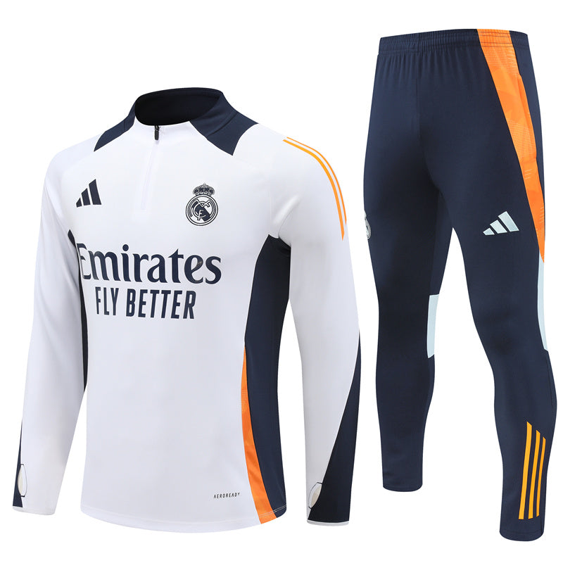 Conjunto Treino Real Madrid 24/25 - Branco e azul