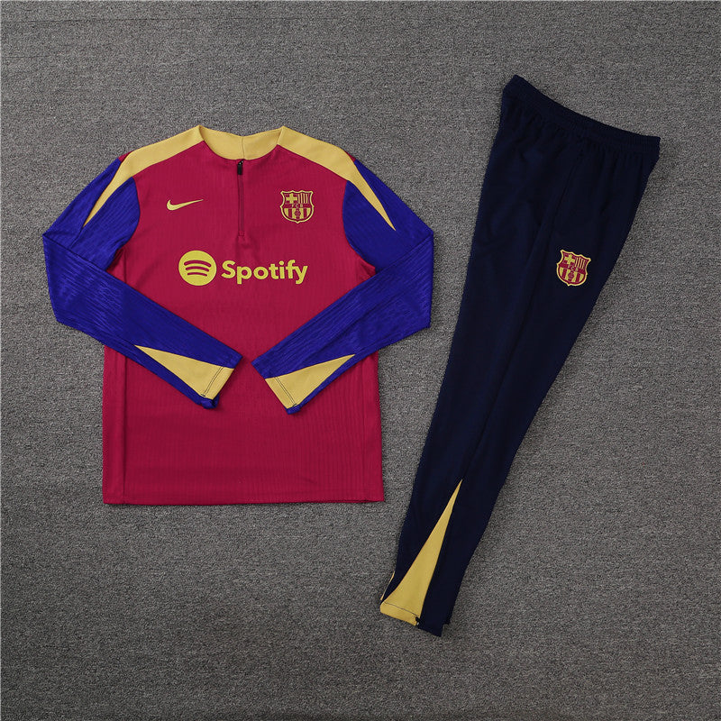 Conjunto Treino Barcelona 24/25 - Versão Jogador - Bordo e azul