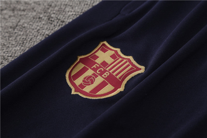Conjunto Treino Barcelona 24/25 - Versão Jogador - Bordo e azul