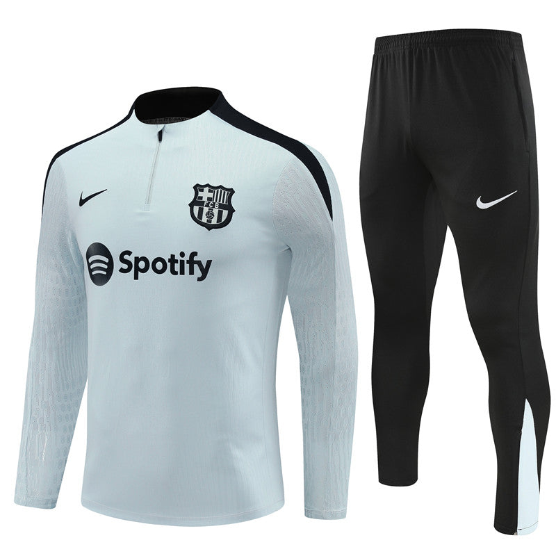 Conjunto Treino Barcelona 24/25 - Versão Jogador - Cinza e preto