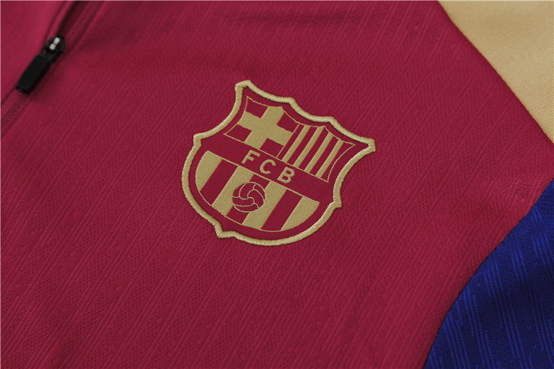 Conjunto Treino Barcelona 24/25 - Versão Jogador - Bordo e azul