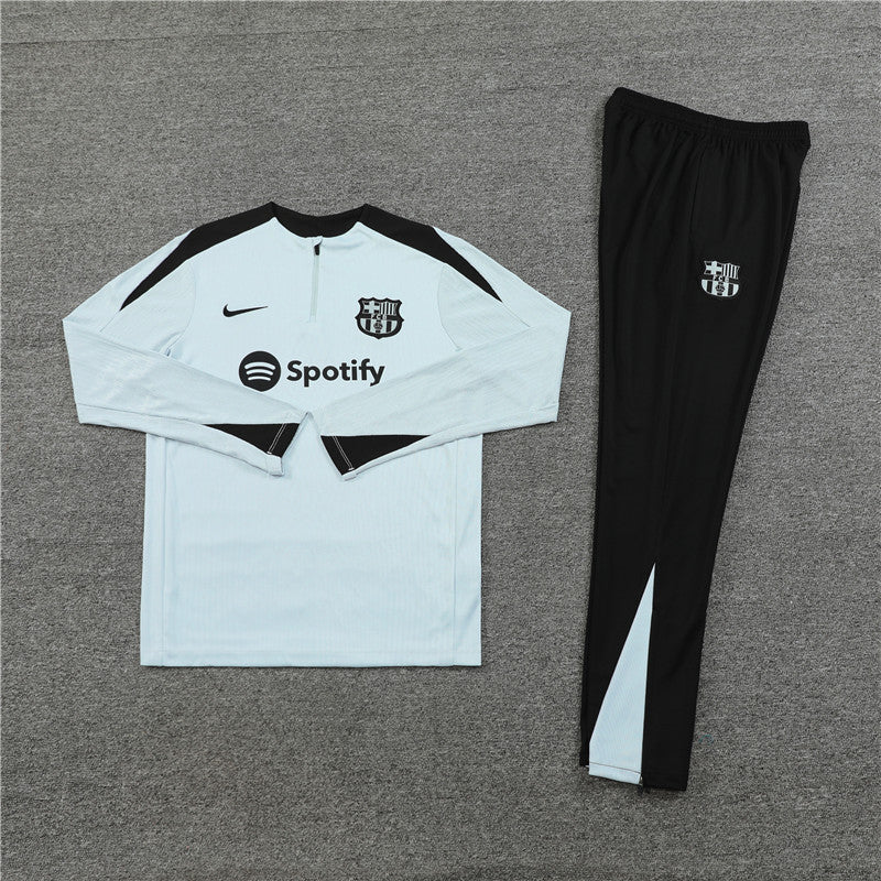 Conjunto Treino Barcelona 24/25 - Versão Jogador - Cinza e preto