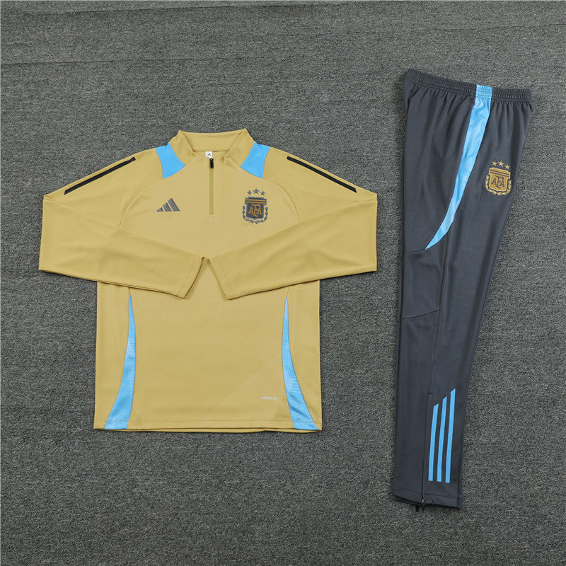 Conjunto Treino Argentina 24/25 - Dourado e cinza