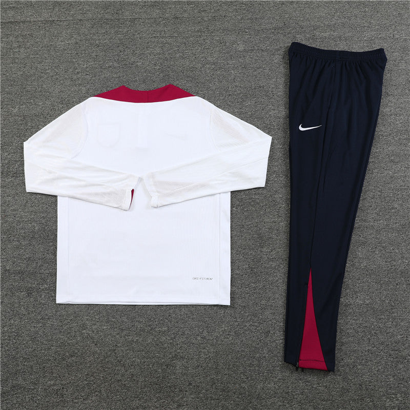 Conjunto Treino Inglaterra 24/25 - Versão Jogador - Branco e azul marinho