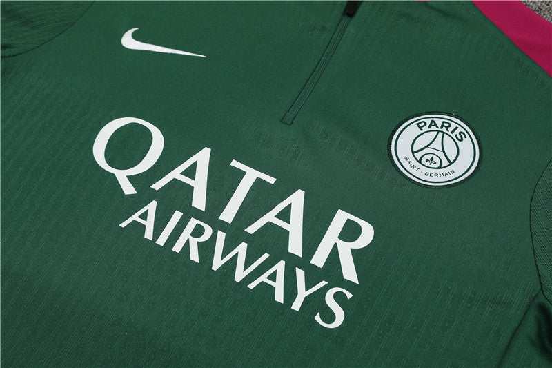 Conjunto Treino PSG 24/25 - Versão Jogador - Verde e preto