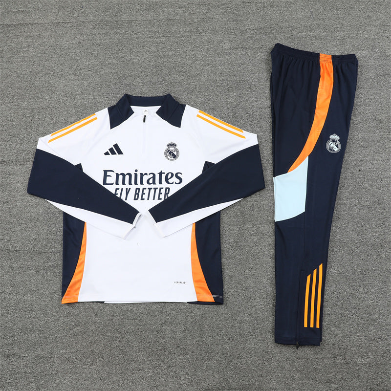 Conjunto Treino Real Madrid 24/25 - Branco e azul